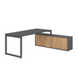 Hammerbacher Schreibtischkombination RSE19 Farbe der Tischplatte graphit Farbe des Korpus graphit Farbe des Gestells graphit