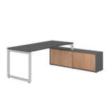 Hammerbacher Schreibtischkombination RSE19 Farbe der Tischplatte graphit Farbe des Korpus graphit Farbe des Gestells silber