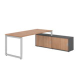 Hammerbacher Schreibtischkombination RSE19 Farbe der Tischplatte nussbaum Farbe des Korpus graphit Farbe des Gestells silber