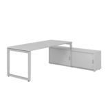 Hammerbacher Schreibtischkombination RSE19 Farbe der Tischplatte grau Farbe des Korpus grau Farbe des Gestells silber
