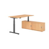 Hammerbacher Schreibtischkombination XDSM16 Farbe der Tischplatte buche Farbe des Korpus buche Farbe des Gestells graphit