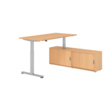 Hammerbacher Schreibtischkombination XMST16 Farbe der Tischplatte buche Farbe des Korpus buche Farbe des Gestells silber