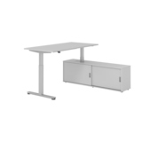 Hammerbacher Schreibtischkombination XMST16 Farbe der Tischplatte grau Farbe des Korpus grau Farbe des Gestells silber