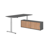 Hammerbacher Schreibtischkombination XMST19 Farbe der Tischplatte graphit Farbe des Korpus graphit Farbe des Gestells silber