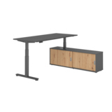 Hammerbacher Schreibtischkombination XDSM19 Farbe der Tischplatte graphit Farbe des Korpus graphit Farbe des Gestells graphit