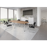 Hammerbacher Konferenztisch KT28C Stahl, verchromt nussbaum