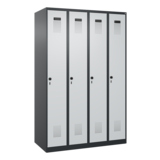 C+P Kleiderspind Evolo PLUS mit Sockel 4 Abteile schwarzgrau