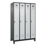 C+P Kleiderspind Evolo PLUS mit Standfuß 4 Abteile schwarzgrau