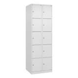 C+P Schließfachschrank Evolo PLUS mit Sockel 10 Fächer verkehrsweiß