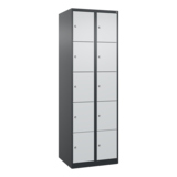 C+P Schließfachschrank Evolo PLUS mit Sockel 10 Fächer schwarzgrau