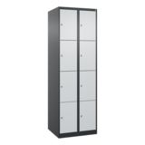 C+P Schließfachschrank Evolo PLUS mit Sockel 8 Fächer schwarzgrau