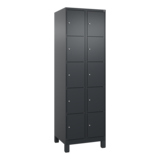 C+P Schließfachschrank Evolo PLUS mit Standfuß 10 Fächer schwarzgrau
