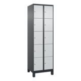 C+P Schließfachschrank Evolo PLUS mit Standfuß 10 Fächer schwarzgrau