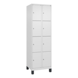 C+P Schließfachschrank Evolo PLUS mit Standfuß 8 Fächer verkehrsweiß
