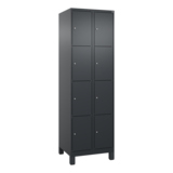 C+P Schließfachschrank Evolo PLUS mit Standfuß 8 Fächer schwarzgrau