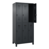 C+P Kleiderspind Evolo PLUS mit Standfuß 900 x 1.950 x 500 mm (B x H x T) schwarzgrau