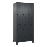 C+P Kleiderspind Evolo PLUS mit Standfuß 900 x 1.950 x 500 mm (B x H x T) schwarzgrau