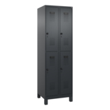 C+P Kleiderspind Evolo PLUS mit Standfuß 600 x 1.950 x 500 mm (B x H x T) schwarzgrau