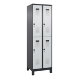 C+P Kleiderspind Evolo PLUS mit Standfuß 600 x 1.950 x 500 mm (B x H x T) schwarzgrau