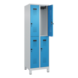 C+P Kleiderspind Evolo PLUS mit Standfuß 600 x 1.950 x 500 mm (B x H x T) lichtgrau