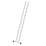 Multifunktionsleiter mit zwei Teilen und sechs Sprossen in aufrechter Position.