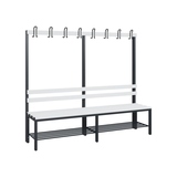 C+P Umkleidebank Solid Kunststoff 2.000 x 1.716 x 412 mm (B x H x T) mit Schuhrost