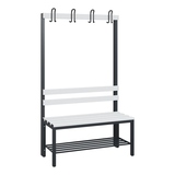 C+P Umkleidebank Solid Kunststoff 1.000 x 1.716 x 412 mm (B x H x T) mit Schuhrost