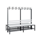 C+P Umkleidebank Solid Kunststoff 2.000 x 1.716 x 770 mm (B x H x T) mit Schuhrost