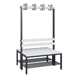 C+P Umkleidebank Solid Kunststoff 1.000 x 1.716 x 770 mm (B x H x T) mit Schuhrost