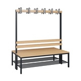 C+P Umkleidebank Solid Holz 1.500 x 1.716 x 770 mm (B x H x T) mit Schuhrost