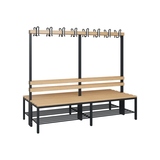 C+P Umkleidebank Solid Holz 2.000 x 1.716 x 770 mm (B x H x T) mit Schuhrost