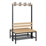 C+P Umkleidebank Solid Holz 1.000 x 1.716 x 770 mm (B x H x T) mit Schuhrost