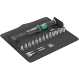 Wera Knarre Click-Torque Bicycle Set in textiler Box mit Zubehör für Fahrradschraubarbeiten.