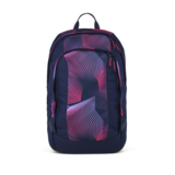 Satch Schulrucksack air in Seismic Pink mit geometrischem Muster und seitlichen Taschen.