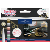 Produktverpackung der Faber-Castell Layoutmarker Goldfaber Creative Marker Metallic Moments.