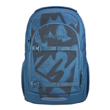 Blauer COOCAZOO Schulrucksack EVERY mit grafischem Muster und verstellbaren Trägern.
