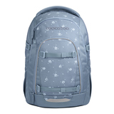 COOCAZOO Schulrucksack MATE in Hellblau mit Blumendesign und Verstellriemen.