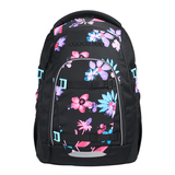 Schulrucksack MATE von coocazoo mit floralem Design in Schwarz und bunten Blumenmotiven.