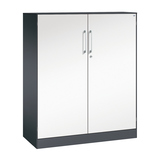 C+P Flügeltürenschrank Asisto 1.000 x 1.310 x 435 mm (B x H x T) schwarzgrau