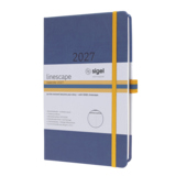 SIGEL Buchkalender Linescape 2027 blau/gelb Produktbild