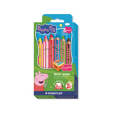 STAEDTLER® Buntstift Noris® junior 140 Peppa Pig inkl. Spitzer 6 St./Pack. sunny yellow, peppa pig red, granny pig pink, blue sky, green grass, muddy puddle brown Produktbild
