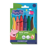 STAEDTLER® Fasermaler Noris® junior 329 Peppa Pig 6 St./Pack. sunny yellow, peppa pig red, george blue, piggy pink, green tree, muddy puddle brown Produktbild