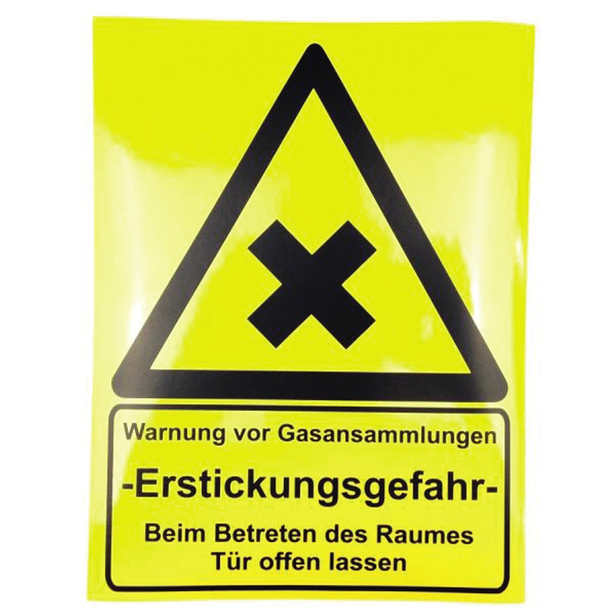 Hinweisschild „Gasraum“ – 29,5x21 Cm, Wetterbeständig, Auf Hartschaumplatte, Weiß