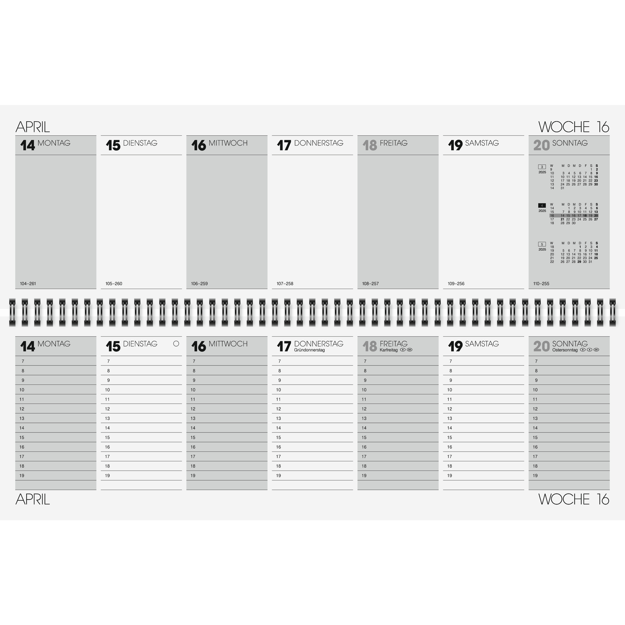 Glocken Querkalender 5072921805 42x13,7cm 1W/2S gr - 3