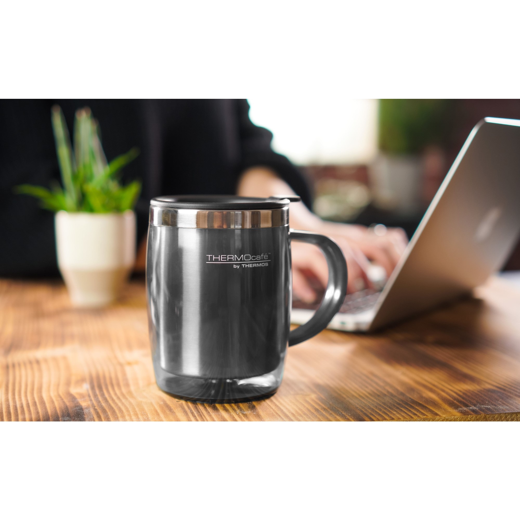 THERMOCAFE BY THERMOS Thermobecher Desktop Mug grau - Küchenaccessoires