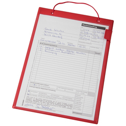 Lot De 10 Pochettes Porte-documents Robustes A4 (rouge) - Pour Atelier, Chantier, Rangement Papiers Et Clés, Fermeture Velcro