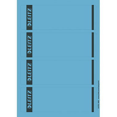 Leitz Ordnerrückenetikett breit/kurz 100 Etik./Pack. blau Produktbild