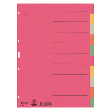 Leitz Ordnerregister 22,5 x 30 cm (B x H) 10 Registerblätter Produktbild