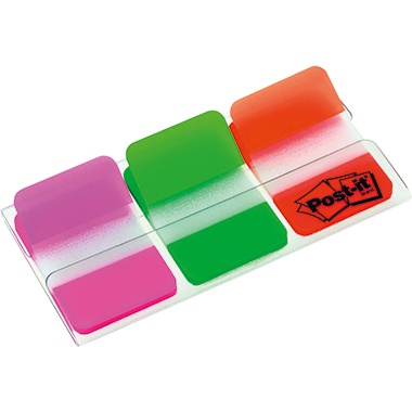Post-it® Haftstreifen Index Strong 3 Block/Pack. pink, grün, orange Produktbild
