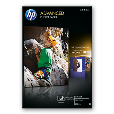 HP Fotopapier Advanced 10 x 15 cm (B x H) 100 Bl./Pack. Produktbild